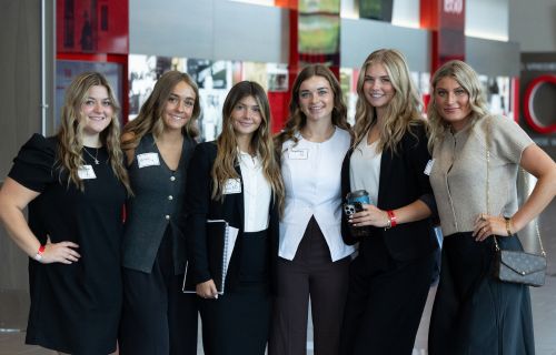 six students at a professional training